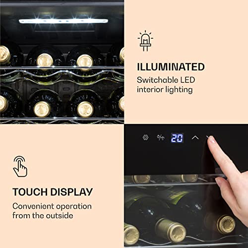 Klarstein Ultimo Uno Weinkühlschrank, Wine Fridge mit Temperaturregler: 5-8 °C, mit Touch-Bedienfeld