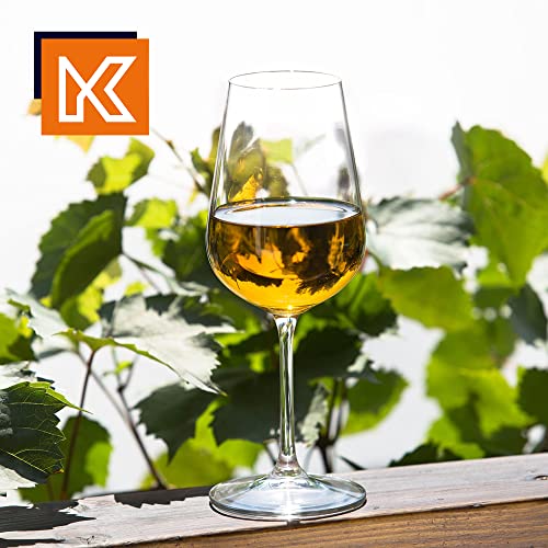 KADAX Weißweingläser aus Kristallglas, 6er Set, 360ml, mit langem Stiel