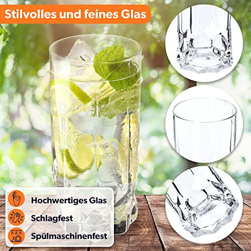 KADAX Trinkgläser, 6er Set, Saftgläser aus Glas