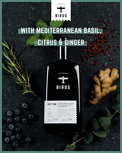 BIRDS Dry Gin - Frischer Deutscher Handmade Gin mit Basilikum, Zitrus und Ingwer