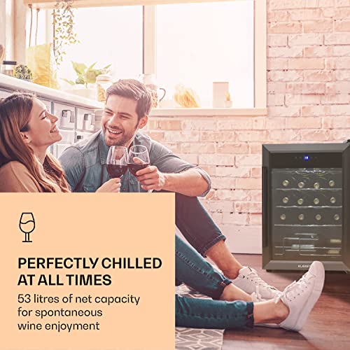 Klarstein Ultimo Uno Weinkühlschrank, Wine Fridge mit Temperaturregler: 5-8 °C, mit Touch-Bedienfeld