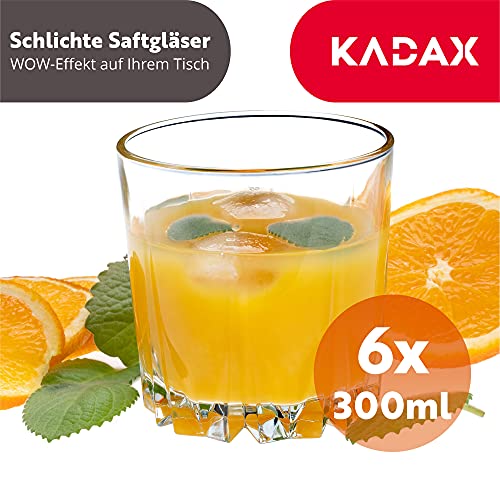 KADAX Trinkgläser aus hochwertigem Glas, 6er Set, Wassergläser, dickwandige Saftgläser