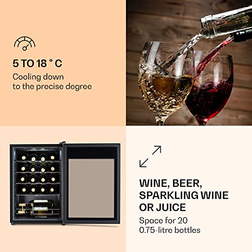 Klarstein Ultimo Uno Weinkühlschrank, Wine Fridge mit Temperaturregler: 5-8 °C, mit Touch-Bedienfeld