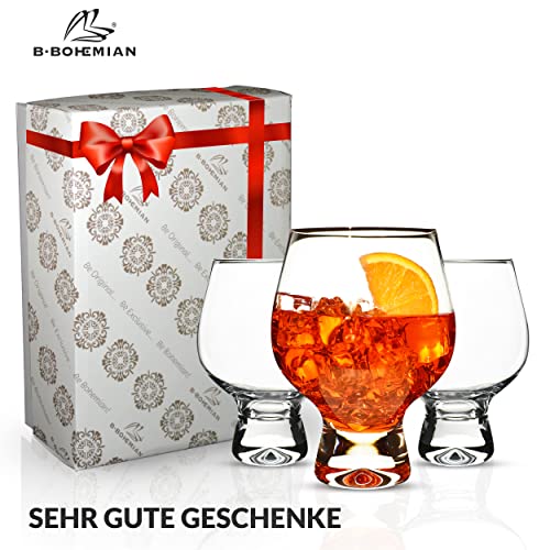 B.BOHEMIAN 4-teiliges Aperol Cocktailgläser 540ml Handgefertigt & Exklusiv
