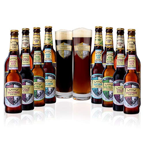 Brauerei Zwönitz ProBierPaket/Bier Set mit 16 Bieren + 2 Gläsern/Beer