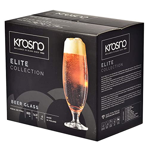 Krosno Pokal Craft Bier-Gläser 0,5l, Set von 6, Elite Kollektion, Spülmaschinenfest