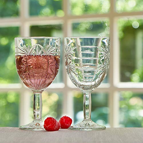 Libbey Weinglas Atik, 290ml, 6 Stück, Vintage Stern Design, Hohe Qualität