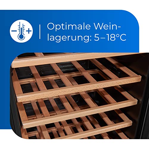 Exquisit Weinkühler WS1-34-GTE-030G schwarz, 93 Liter Nutzinhalt, Schwarz, LED Anzeige