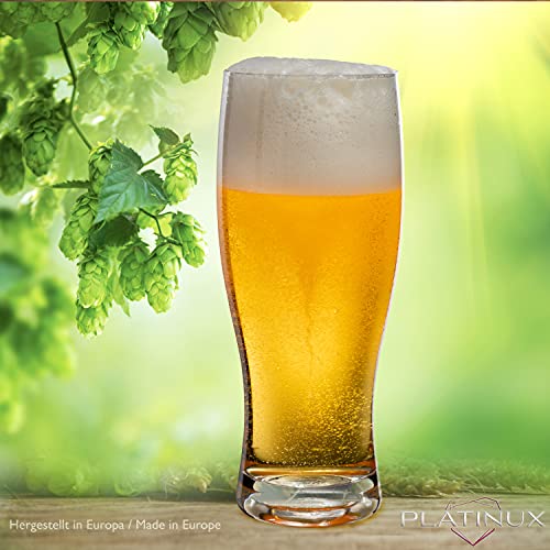 PLATINUX Biergläser 500ml, Set 6-Teilig, Weizengläser, hohes Bierglas