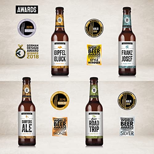 HOPFMEISTER Craft Beer Box, Probierset mit Glas, World Beer Awards Winner