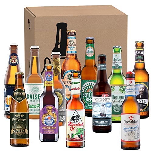 Bierset mit 12 Bieren von Privatbrauereien, Biergeschenk für Männer