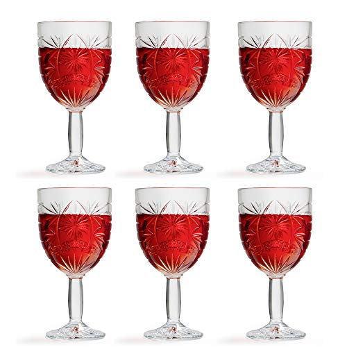 Libbey Weinglas Atik, 290ml, 6 Stück, Vintage Stern Design, Hohe Qualität