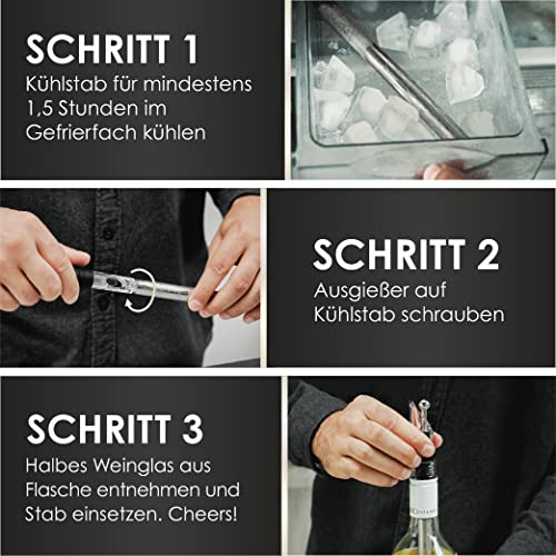 Beyond Weinkühlstab aus Edelstahl mit Ausgießer