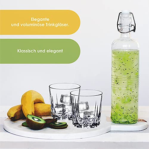 KADAX Trinkgläser aus hochwertigem Glas, 6er Set, Wassergläser, dickwandige Saftgläser