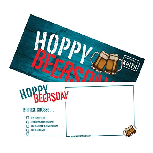 Hoppy Beersday Bier Box mit Tragegriff, gefüllt mit 8 x 0,33l Biere