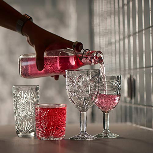 Libbey Weinglas Atik, 290ml, 6 Stück, Vintage Stern Design, Hohe Qualität