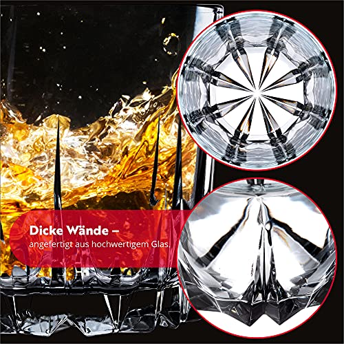 KADAX Trinkgläser aus hochwertigem Glas, 6er Set, Wassergläser, dickwandige Saftgläser