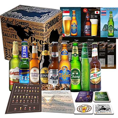 Biere der Welt 9 Flaschen Geschenk für Mann, Geschenkset