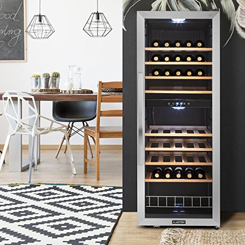 Klarstein Weinkühlschrank, Getränkekühlschrank Schmal, Kühlschrank mit Glastür