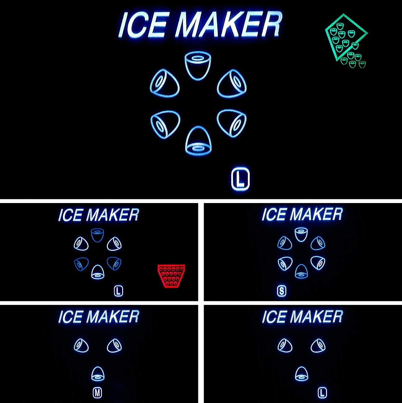 Rosenstein & Söhne Eiswürfelbereiter: Eiswürfelmaschine & Wasserspender V2 mit XL-Display