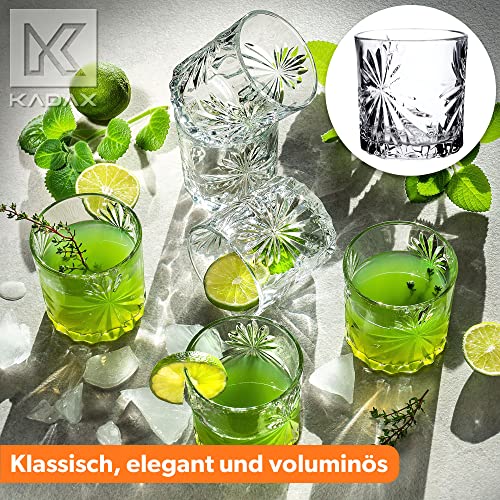 KADAX Trinkgläser, 6er Set, Saftgläser aus Glas, modernes Design 300ml