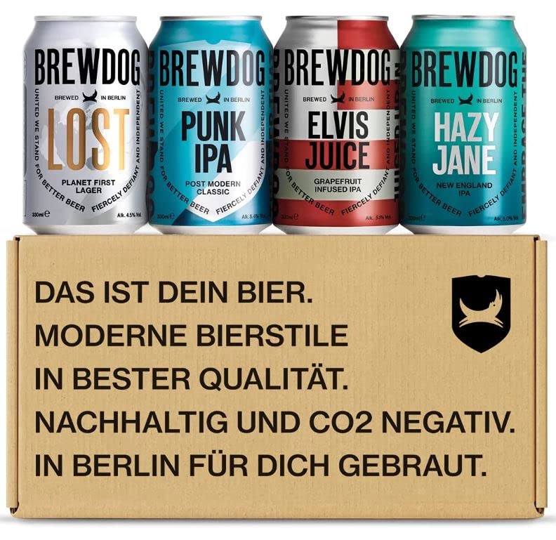 BrewDog Probierset, Craft Bier Set, EINWEG 4 x 0.33L